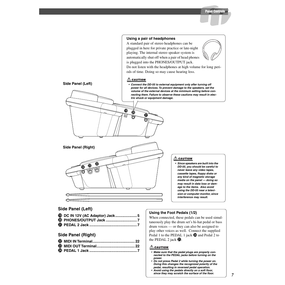 Yamaha Druid Digital Percussion DD-55 User Manual | Page 7 / 47