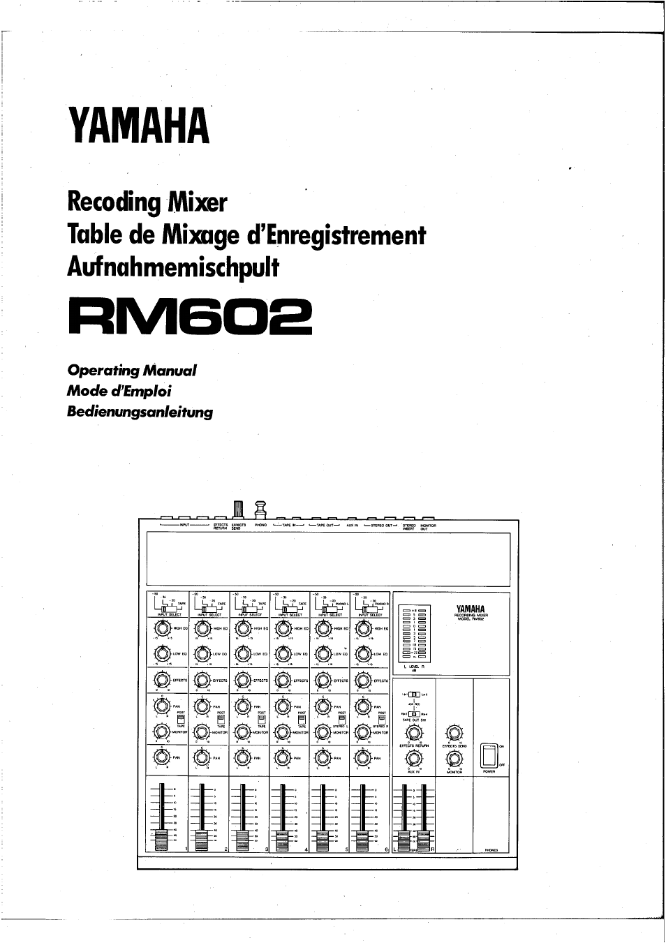 Yamaha RM602 User Manual | 44 pages