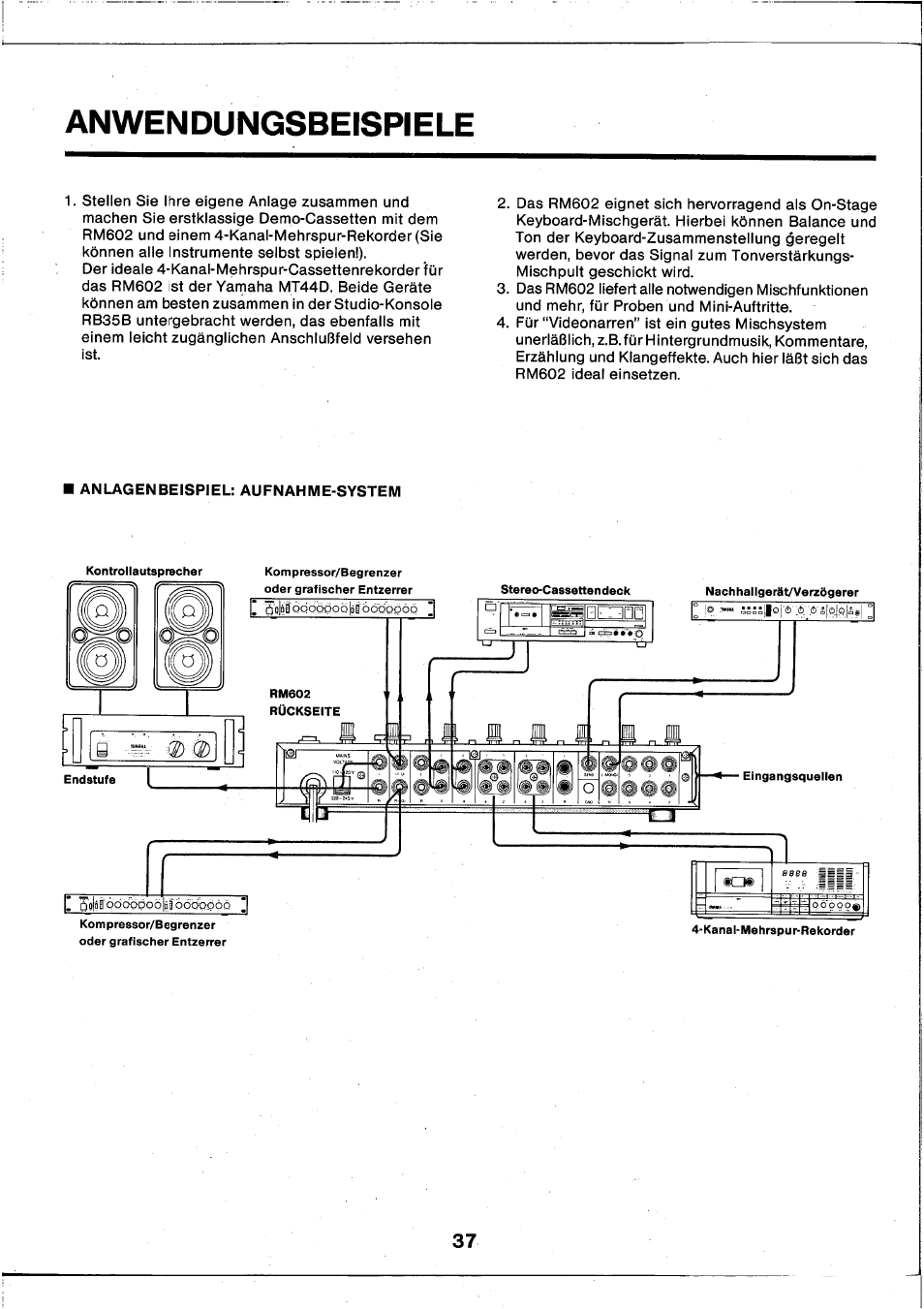 Anwendungsbeispiele | Yamaha RM602 User Manual | Page 38 / 44