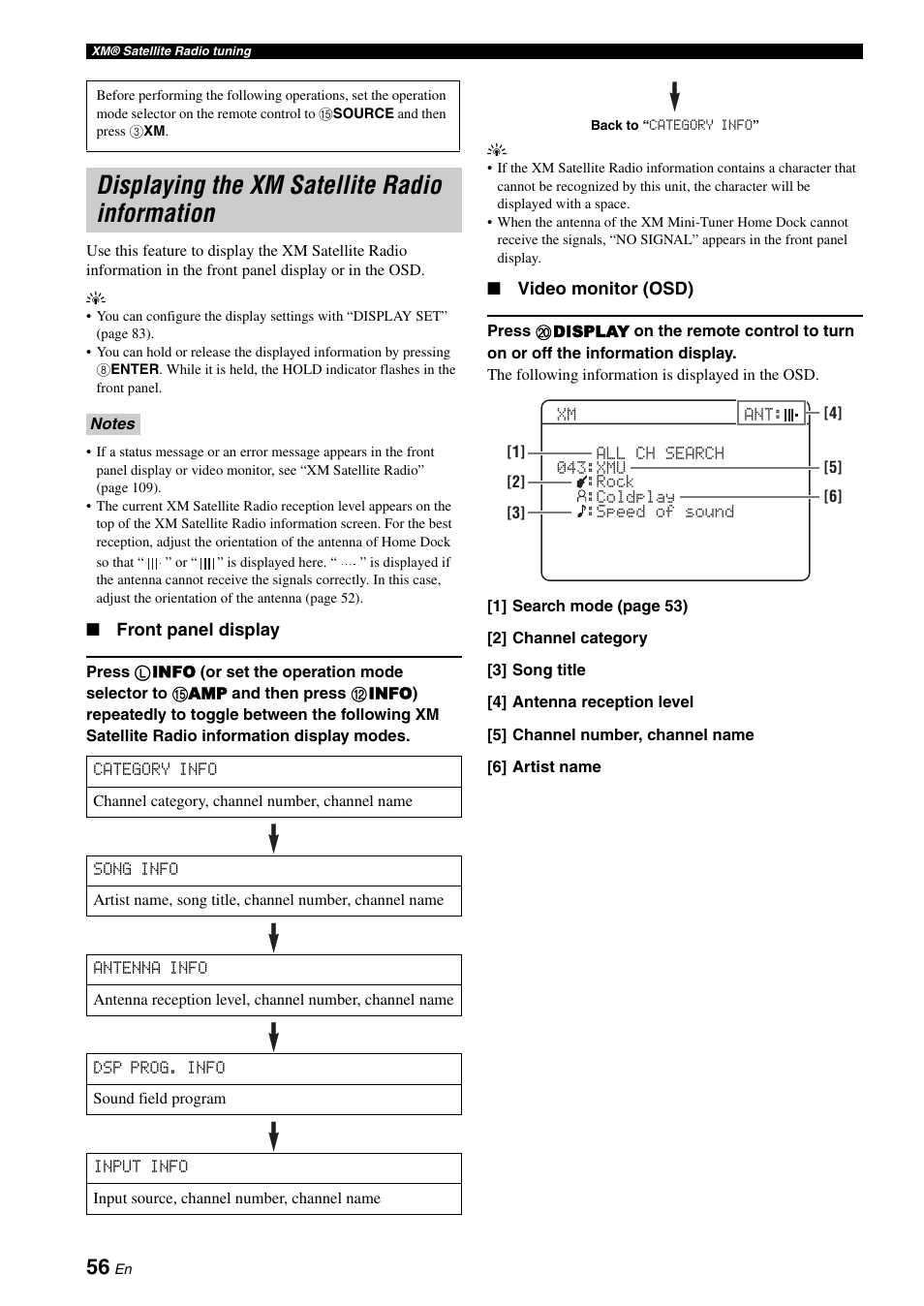 Displaying the xm satellite radio information | Yamaha RX-V1900BL User Manual | Page 60 / 146