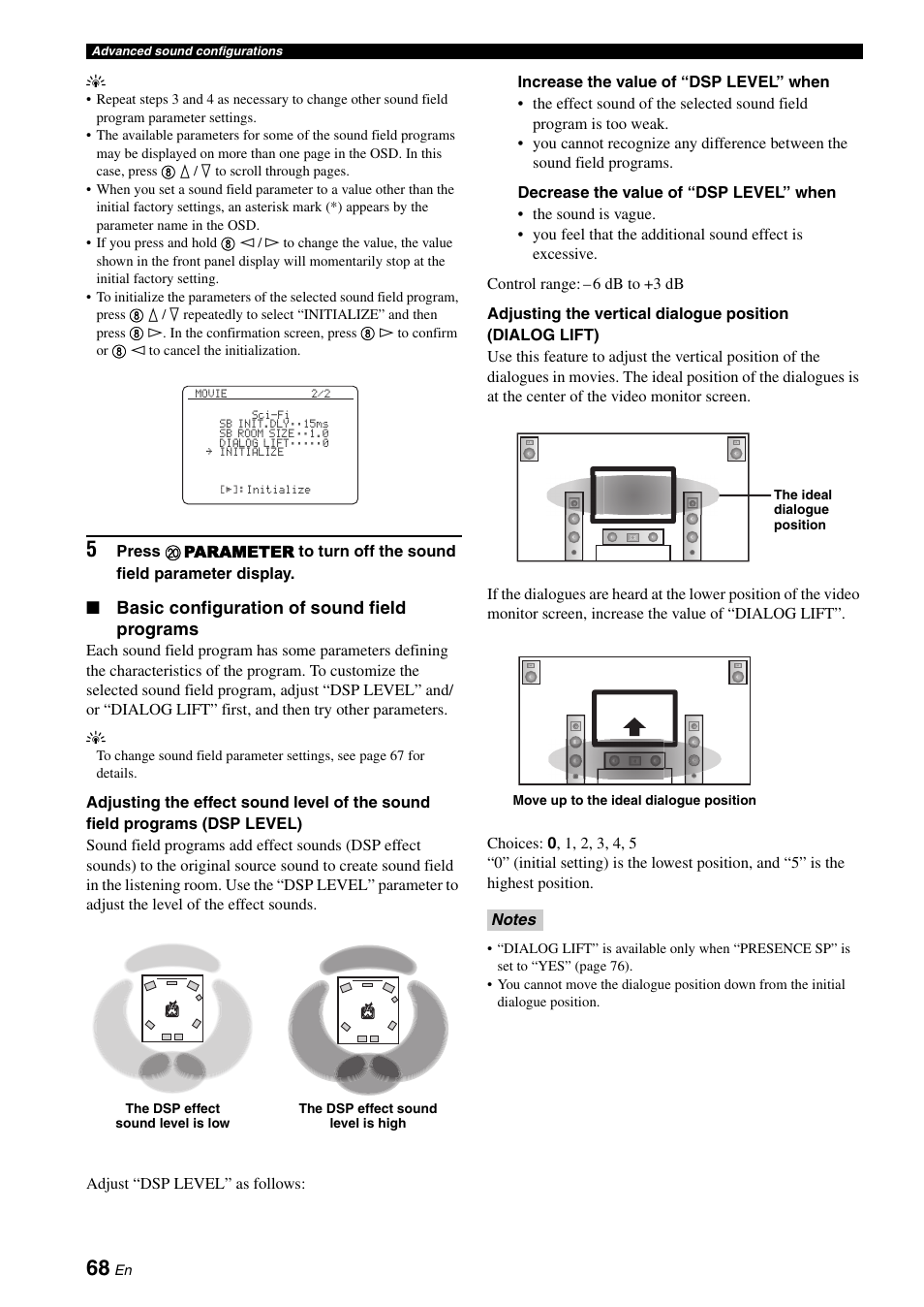Basic configuration of sound field programs | Yamaha RX-V1900BL User Manual | Page 72 / 146