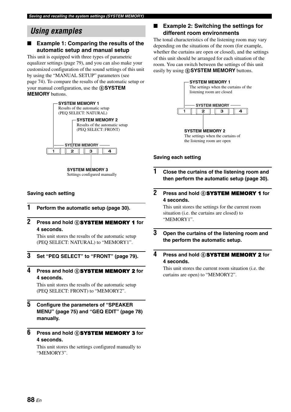 Using examples | Yamaha RX-V1900BL User Manual | Page 92 / 146