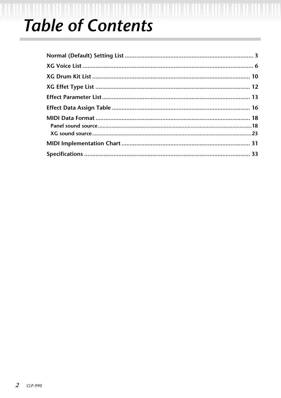 Yamaha CLP-990  EN User Manual | Page 2 / 36