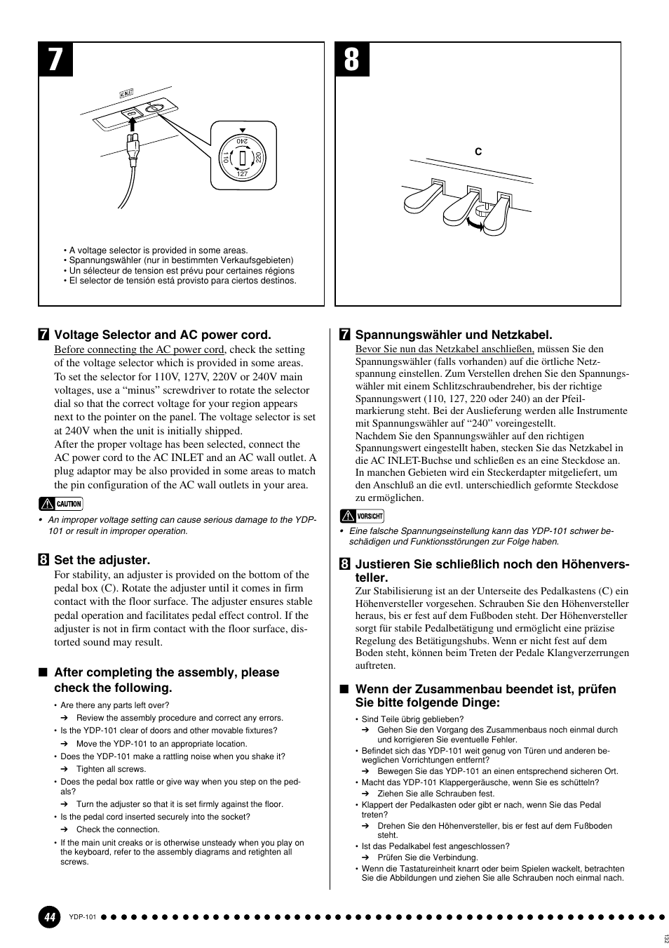 Yamaha PDP-101 User Manual | Page 44 / 47