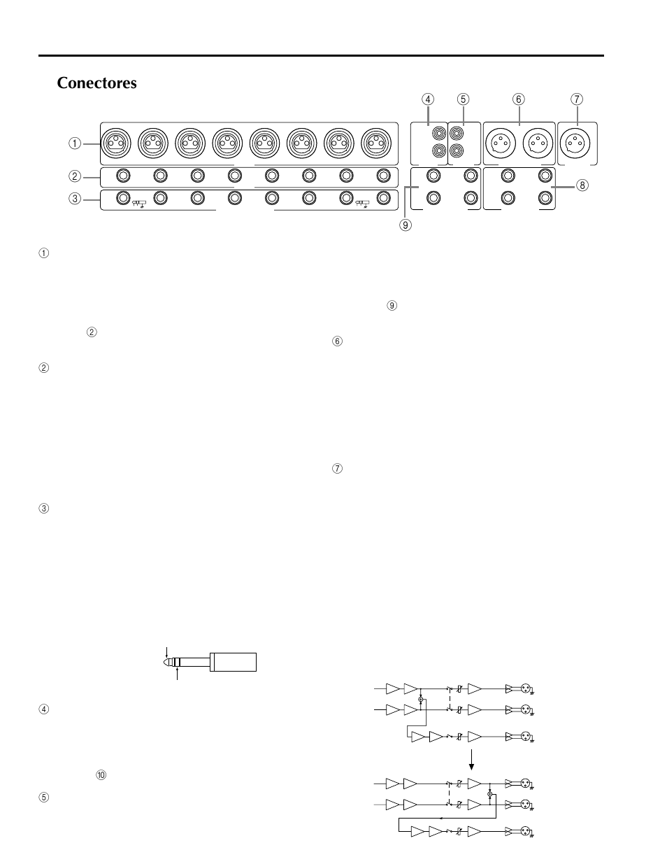 Conectores | Yamaha MX200-12 User Manual | Page 50 / 57