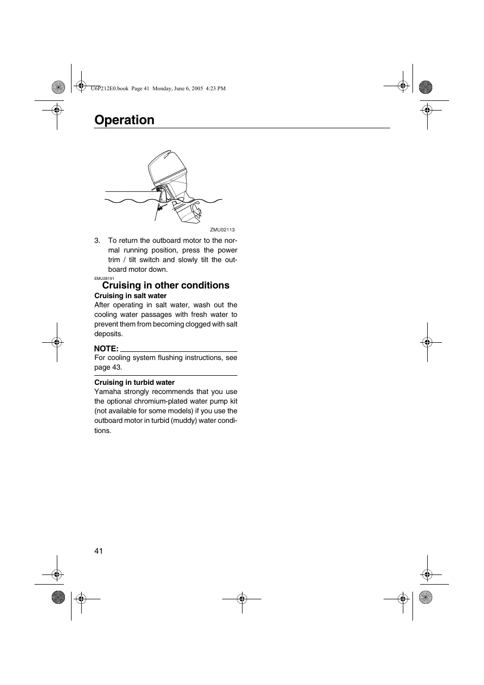 Cruising in other conditions, Operation | Yamaha F250 LF250 User Manual | Page 47 / 83