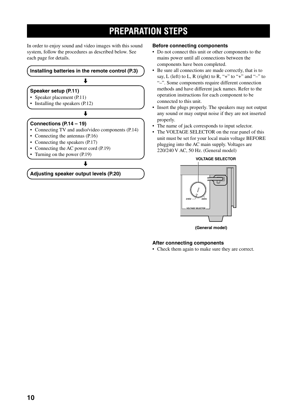 Preparation, Preparation steps | Yamaha DVX-S100 User Manual | Page 14 / 82