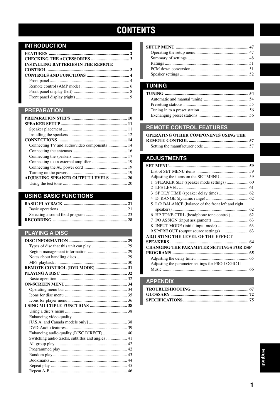 Yamaha DVX-S100 User Manual | Page 5 / 82