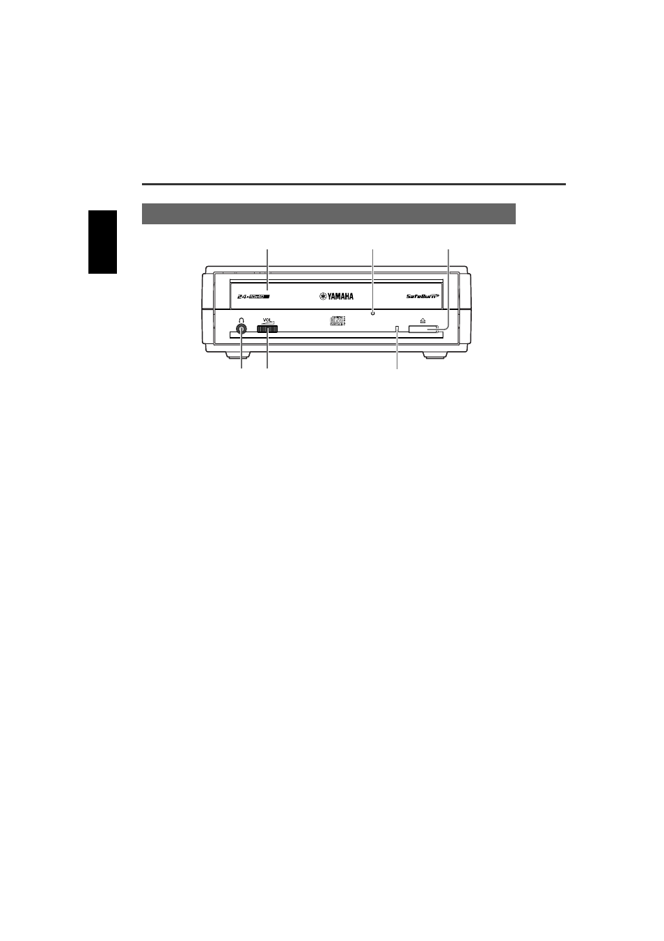Names and functions of parts, Front panel | Yamaha CRW3200IX User Manual | Page 12 / 50