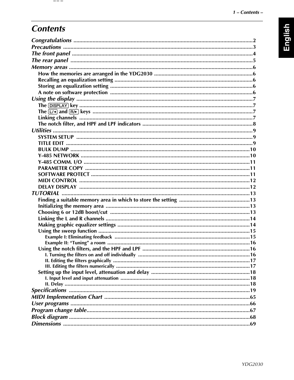 Yamaha YDG2030 User Manual | Page 3 / 27