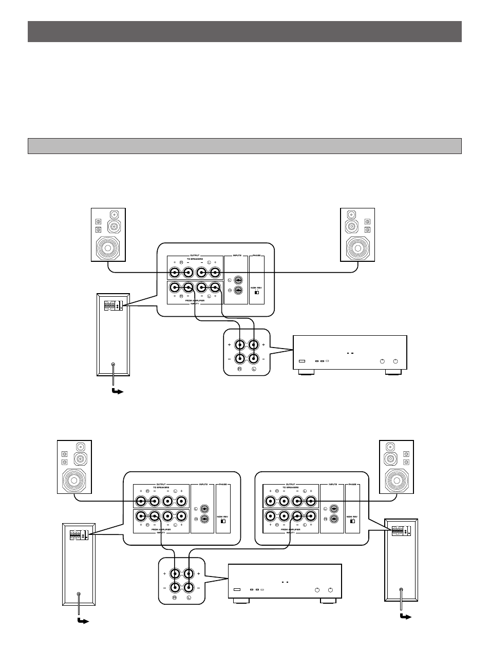 Connections, Connecting to speaker terminals of the amplifier, If using one unit if using two units | Yamaha YST-SW120 User Manual | Page 5 / 12