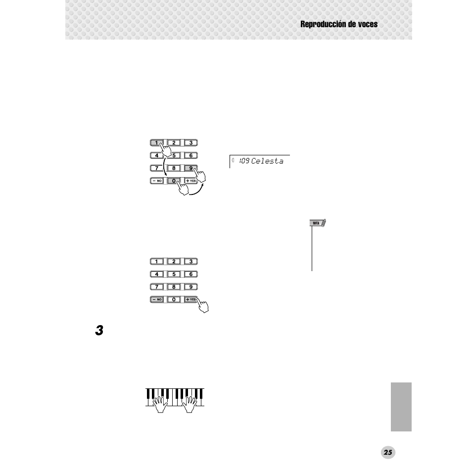 Reproducción de voces | Yamaha Portable Grand DGX-300 User Manual | Page 25 / 116