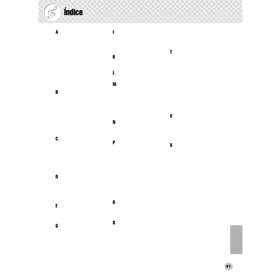 Índice | Yamaha Portable Grand DGX-300 User Manual | Page 91 / 116