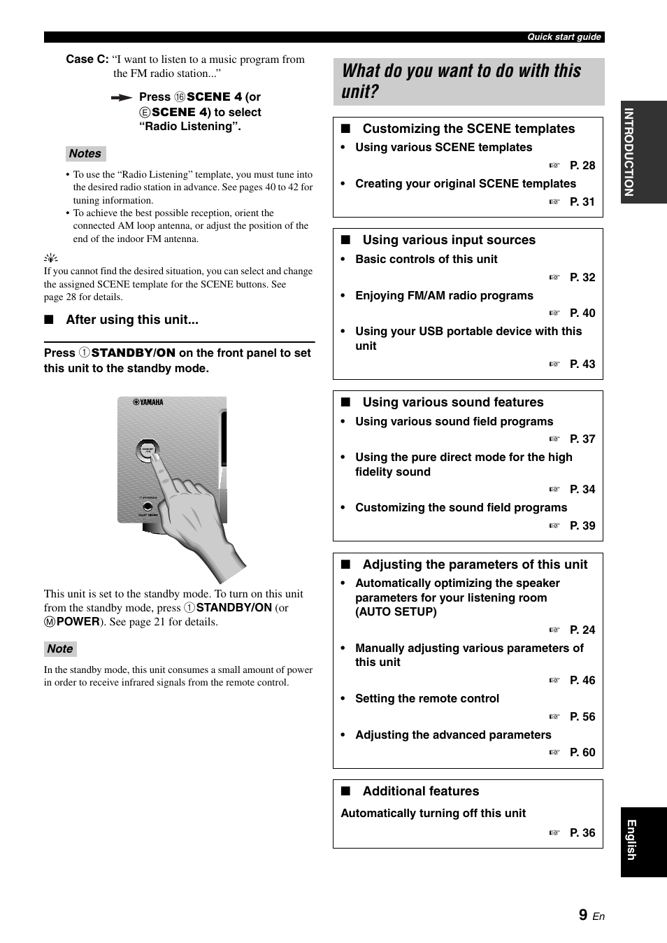 What do you want to do with this unit | Yamaha RX-V561 User Manual | Page 13 / 86