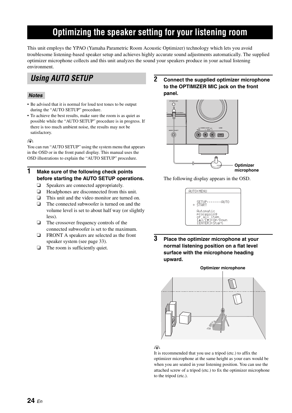 Using auto setup | Yamaha RX-V561 User Manual | Page 28 / 86