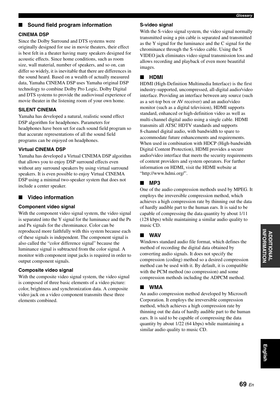 Yamaha RX-V561 User Manual | Page 73 / 86
