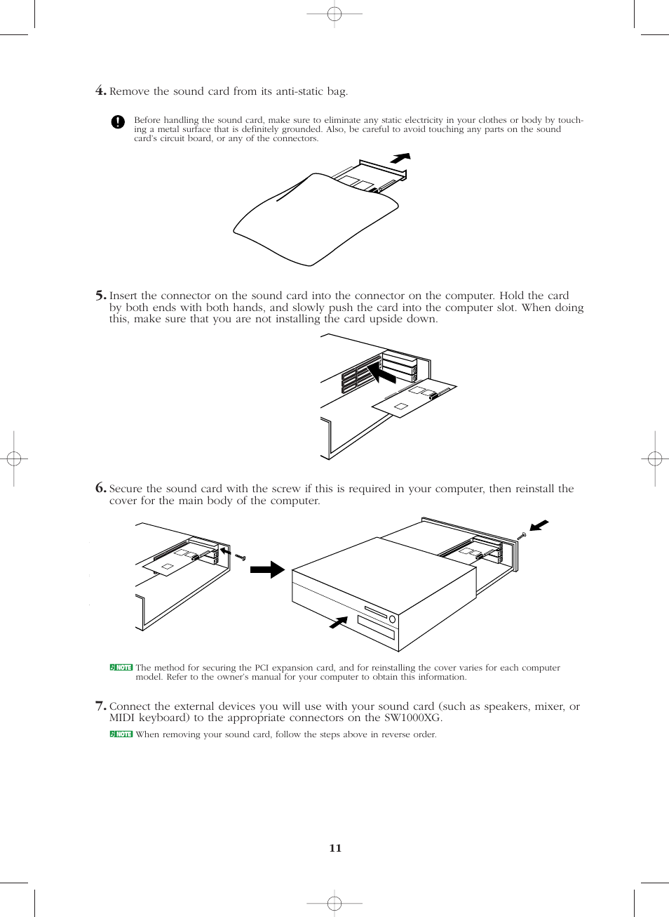 Yamaha SW1000XG-E User Manual | Page 11 / 48