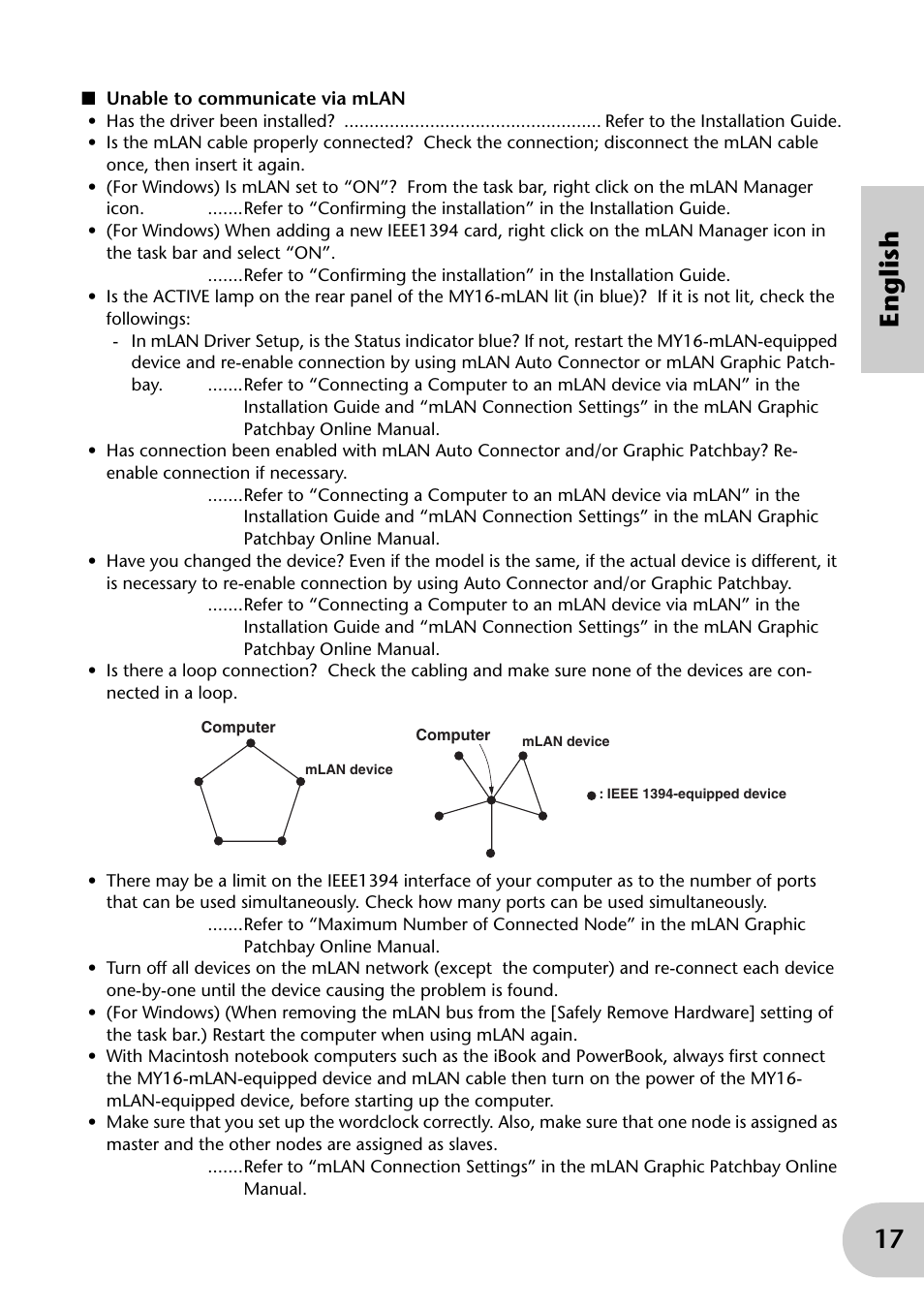 17 english | Yamaha mLAN MY16 User Manual | Page 17 / 24