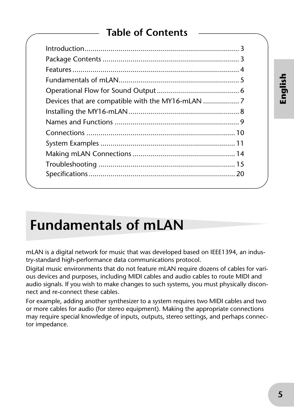 Yamaha mLAN MY16 User Manual | Page 5 / 24