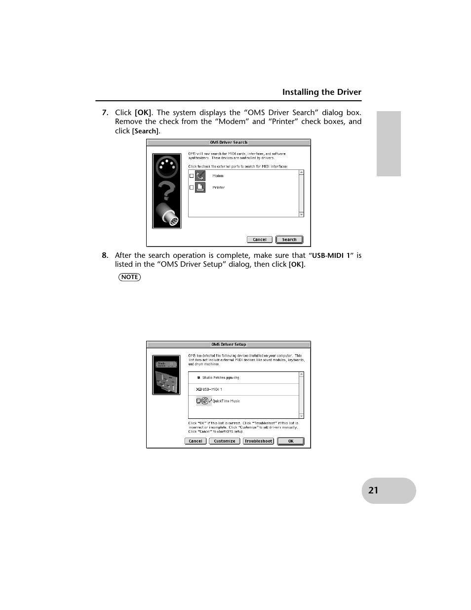 Installing the driver | Yamaha UX256 User Manual | Page 21 / 34