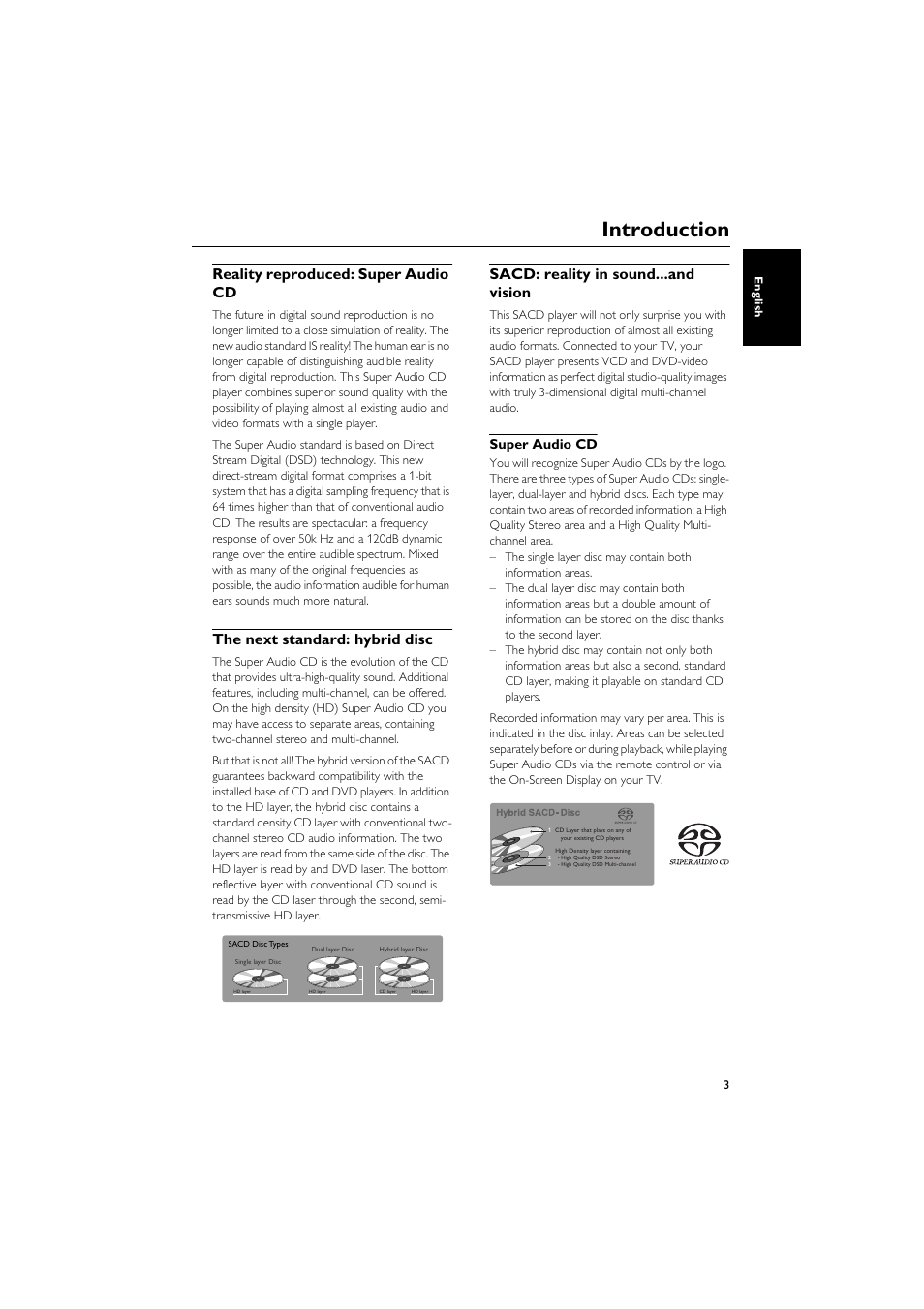 Reality reproduced: super audio cd, The next standard: hybrid disc, Sacd: reality in sound...and vision | Super audio cd, Introduction | Yamaha DVD-C940 User Manual | Page 7 / 34