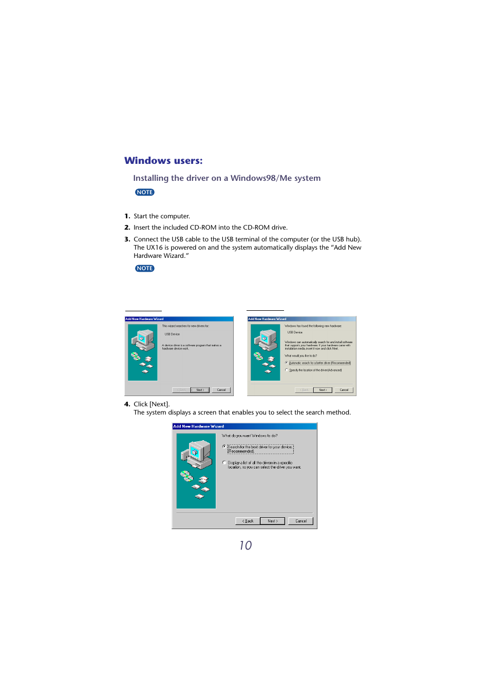 For information on, Windows users | Yamaha USB-MIDI INTERFACE UX16 User Manual | Page 10 / 31