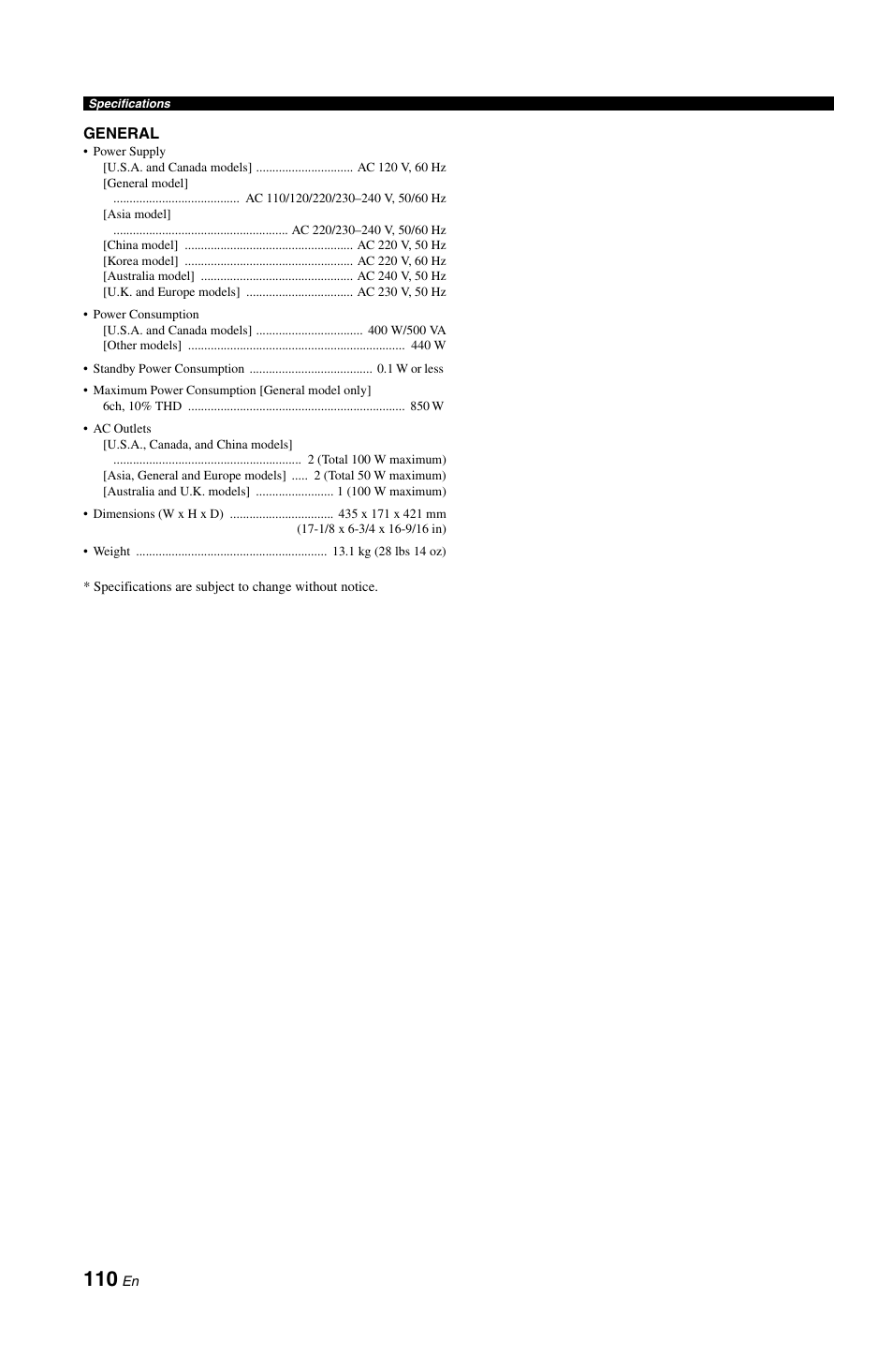 Yamaha RX-V861 User Manual | Page 114 / 129