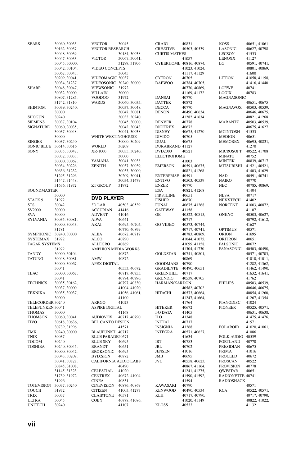 Dvd player | Yamaha RX-V861 User Manual | Page 125 / 129