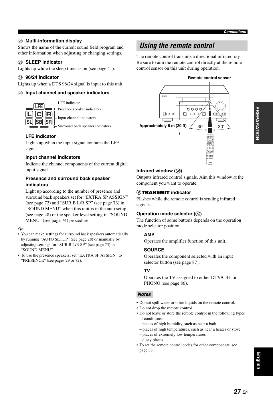 Using the remote control | Yamaha RX-V861 User Manual | Page 31 / 129