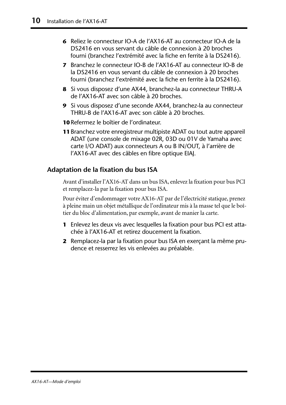 Yamaha AX16-AT User Manual | Page 23 / 65