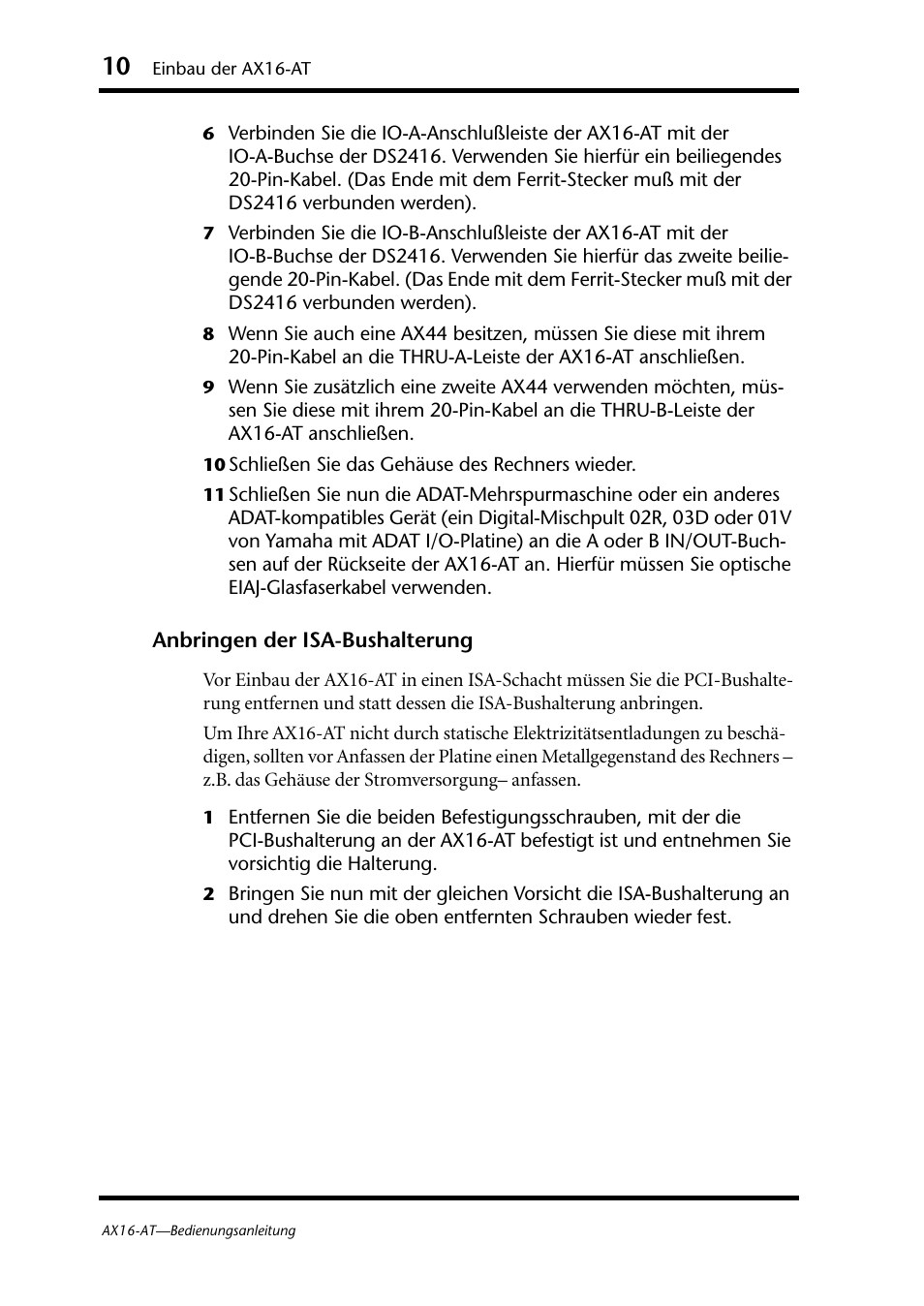 Yamaha AX16-AT User Manual | Page 36 / 65