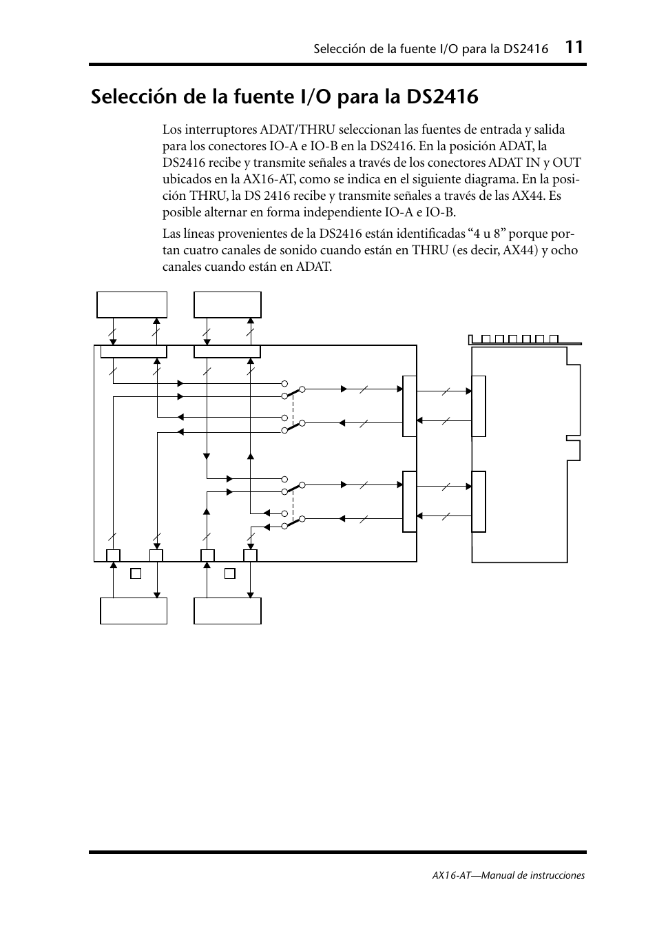 Selección de la fuente i/o para la ds2416 | Yamaha AX16-AT User Manual | Page 50 / 65