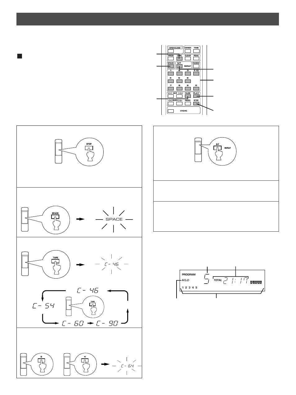 Track programming for recording to tape, Automatic tape-programming, Off) | Yamaha CDX-390 User Manual | Page 14 / 21