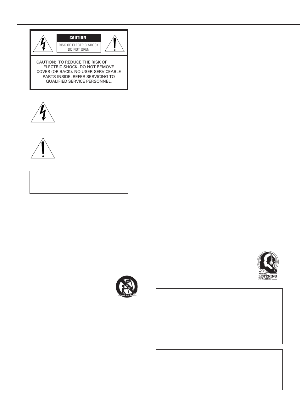 Safety instructions, We want you listening for a lifetime | Yamaha CDX-390 User Manual | Page 2 / 21