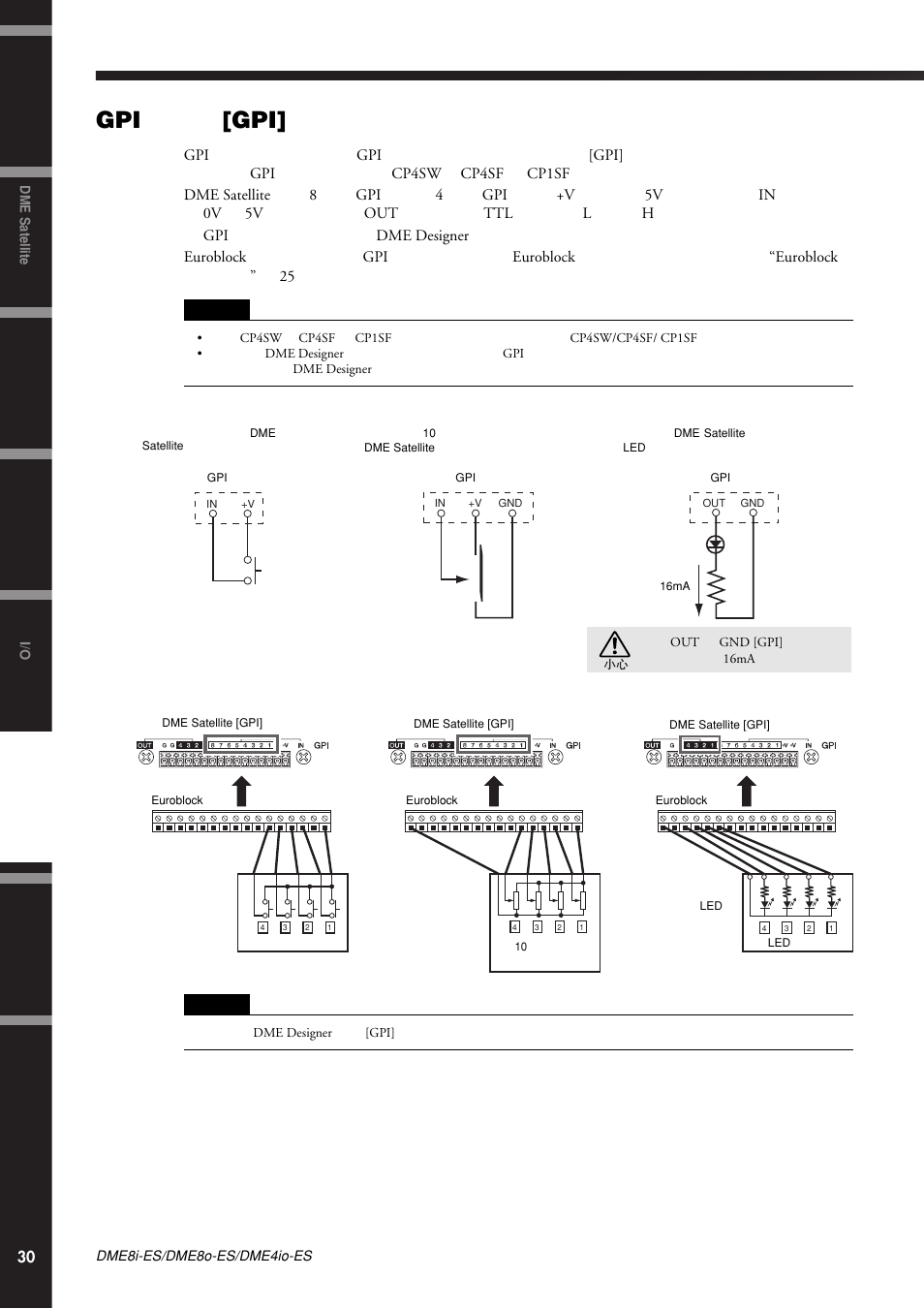 Gpi连接（[gpi]连接头, Gpi [gpi | Yamaha DME8i-ES User Manual | Page 30 / 48