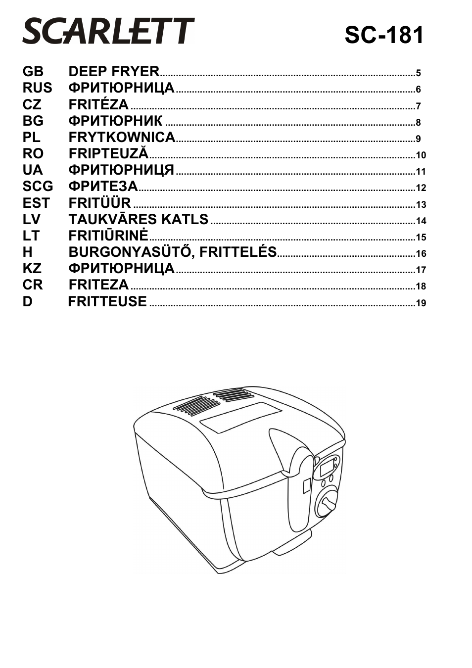 Scarlett SC-181 User Manual | 19 pages