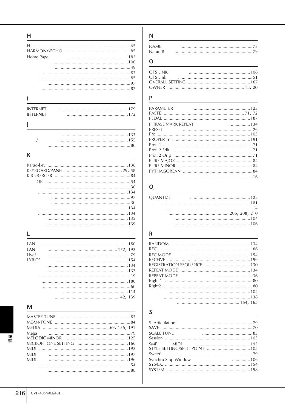 Yamaha CVP-405 EN User Manual | Page 216 / 226