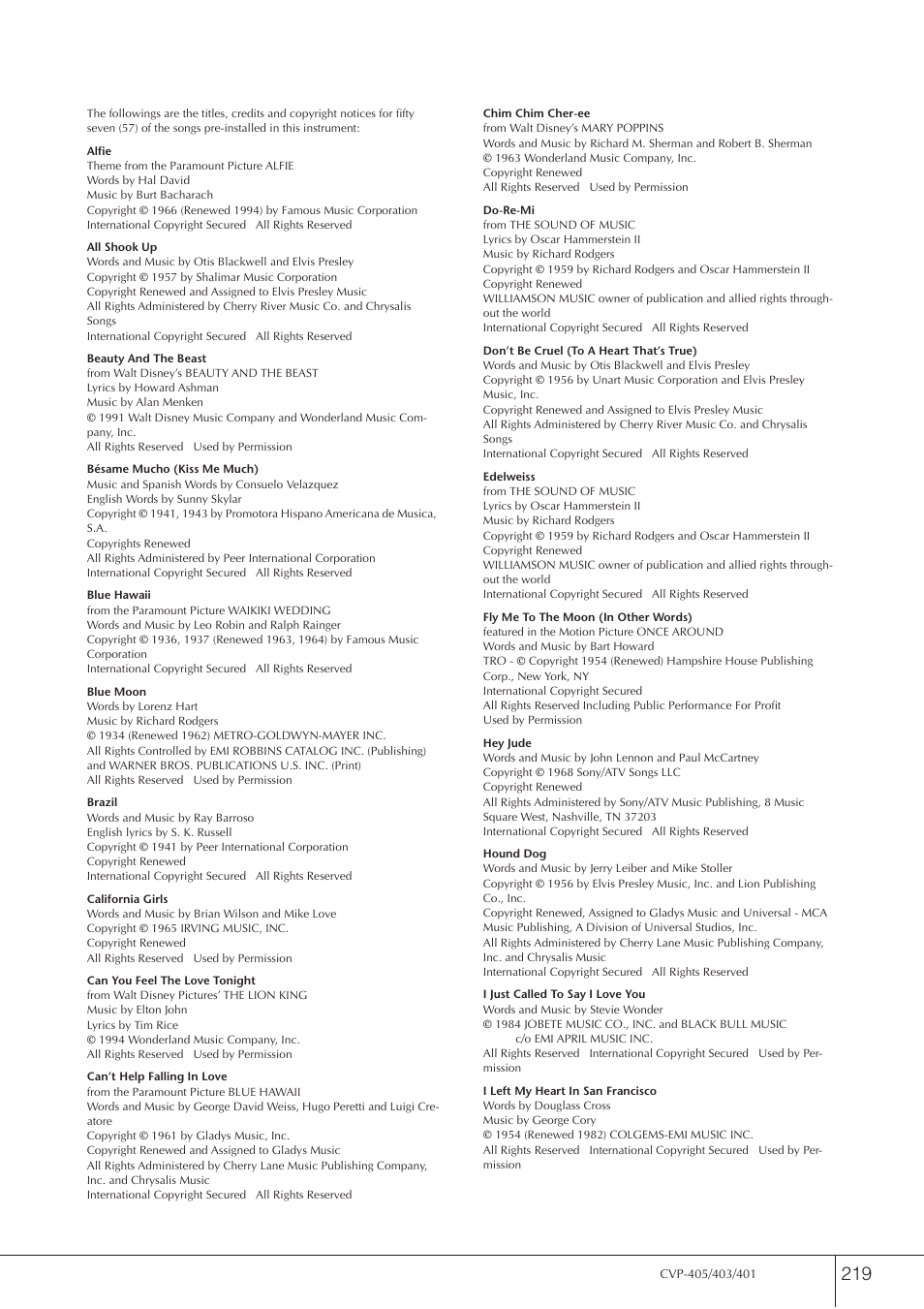 Yamaha CVP-405 EN User Manual | Page 219 / 226