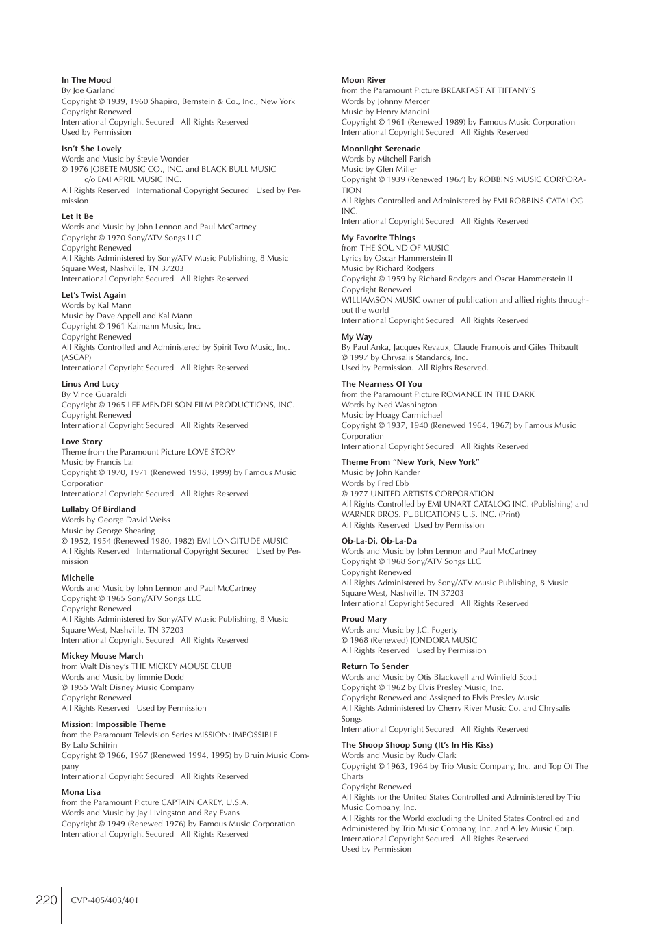 Yamaha CVP-405 EN User Manual | Page 220 / 226
