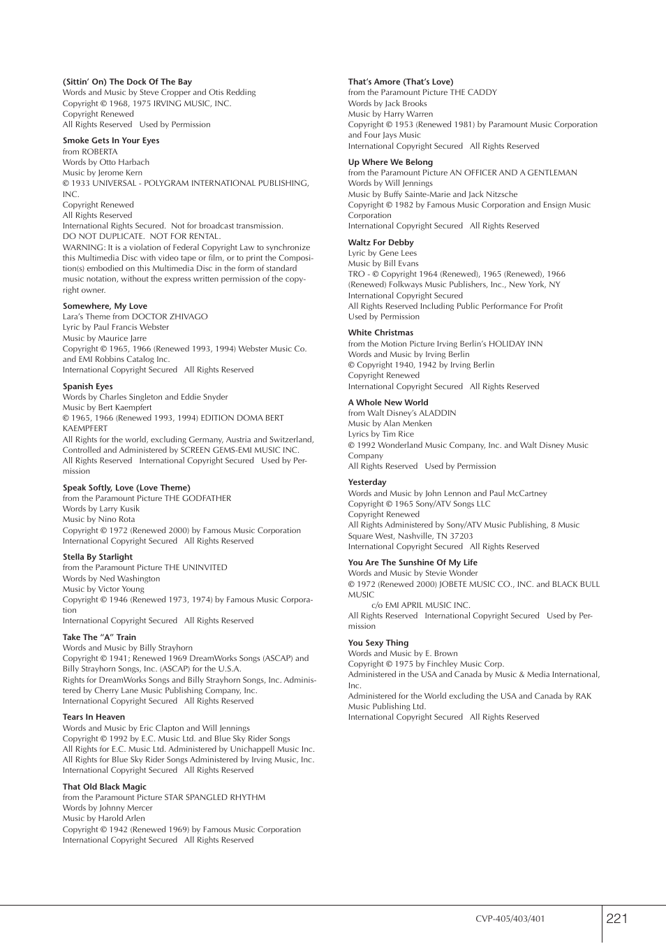 Yamaha CVP-405 EN User Manual | Page 221 / 226
