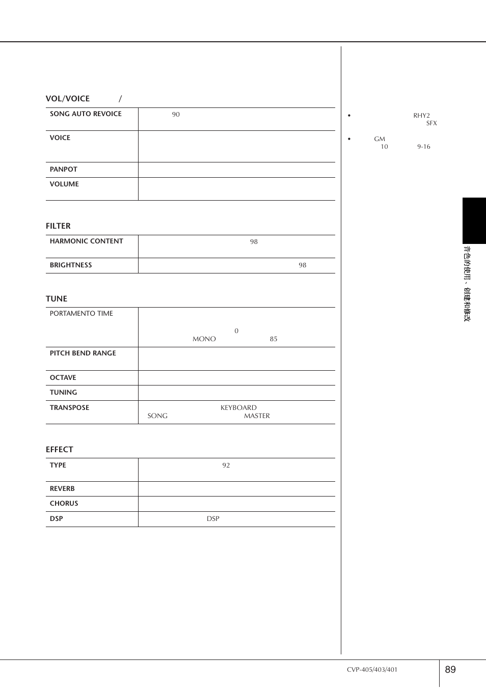 Yamaha CVP-405 EN User Manual | Page 89 / 226