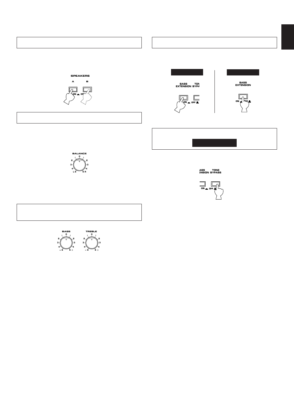 Selecting the speaker system, Adjusting the balance control, Adjusting the bass and treble controls | Using the bass extension switch, Using the tone bypass switch, English, Rx-v692 only | Yamaha RX-V592 User Manual | Page 27 / 51