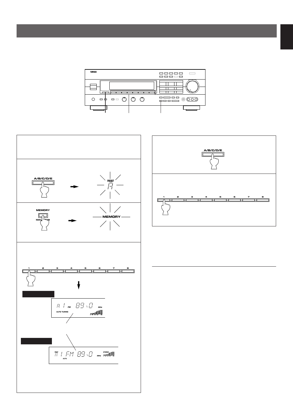 Preset tuning, Manual preset tuning, English | Yamaha RX-V592 User Manual | Page 29 / 51