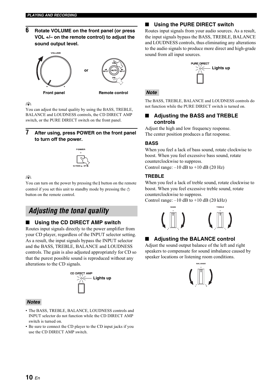 Adjusting the tonal quality | Yamaha A-S700 User Manual | Page 14 / 22