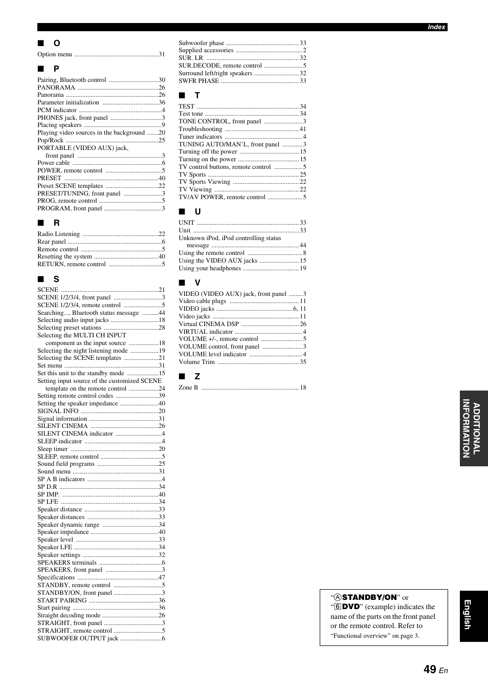 Yamaha RX-V365 User Manual | Page 53 / 60