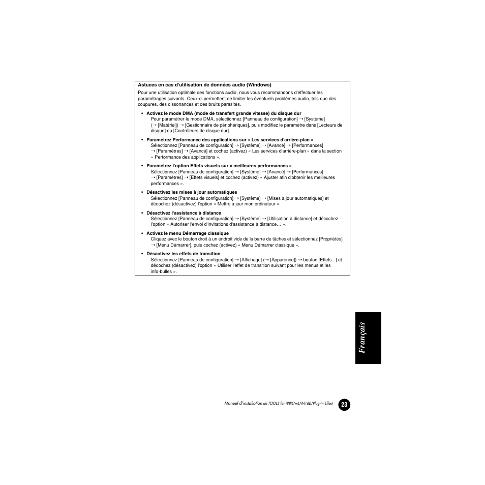 Français | Yamaha Plug-in Effect mLAN16E User Manual | Page 103 / 126