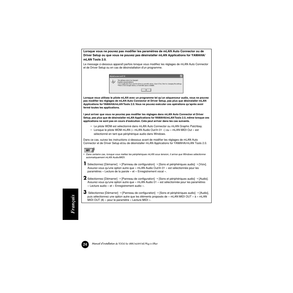 Français | Yamaha Plug-in Effect mLAN16E User Manual | Page 104 / 126