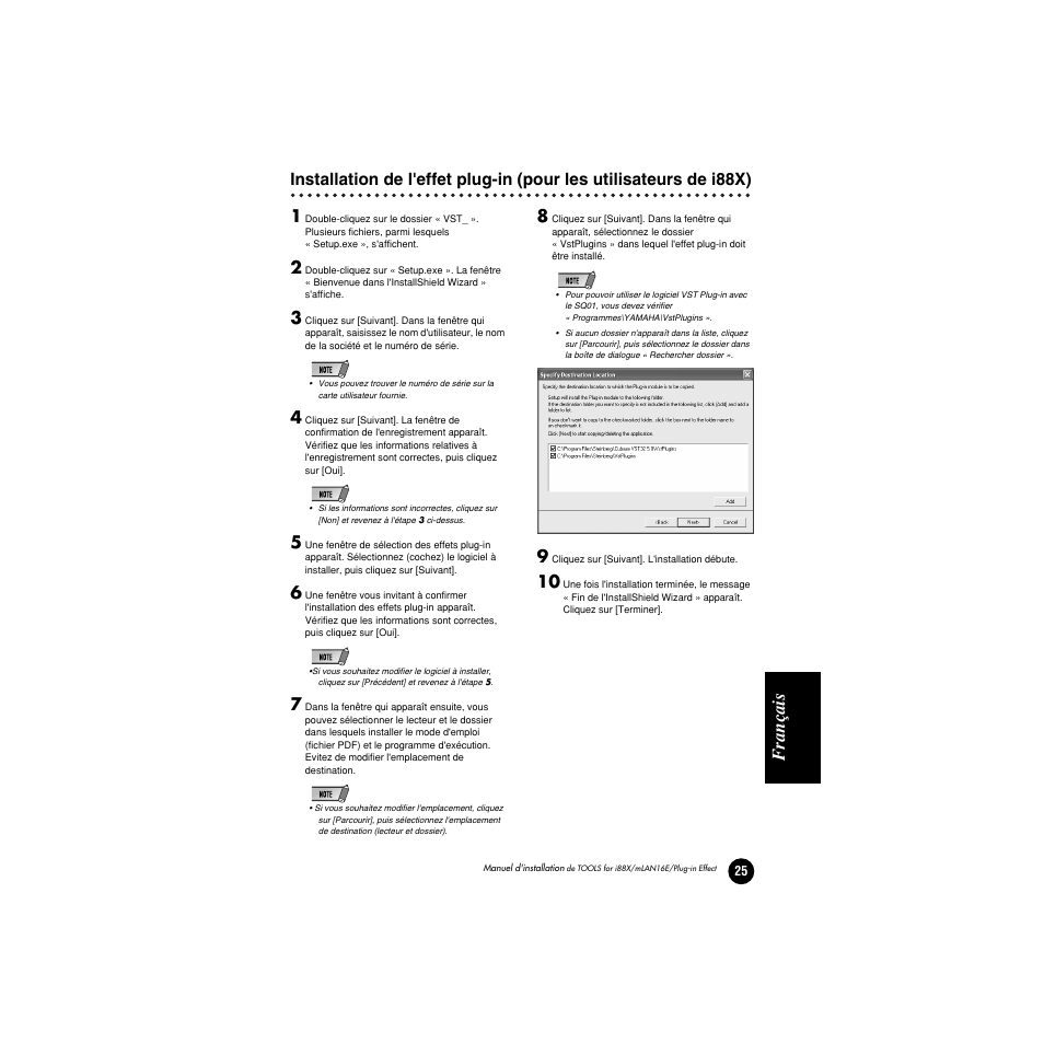 Français | Yamaha Plug-in Effect mLAN16E User Manual | Page 105 / 126