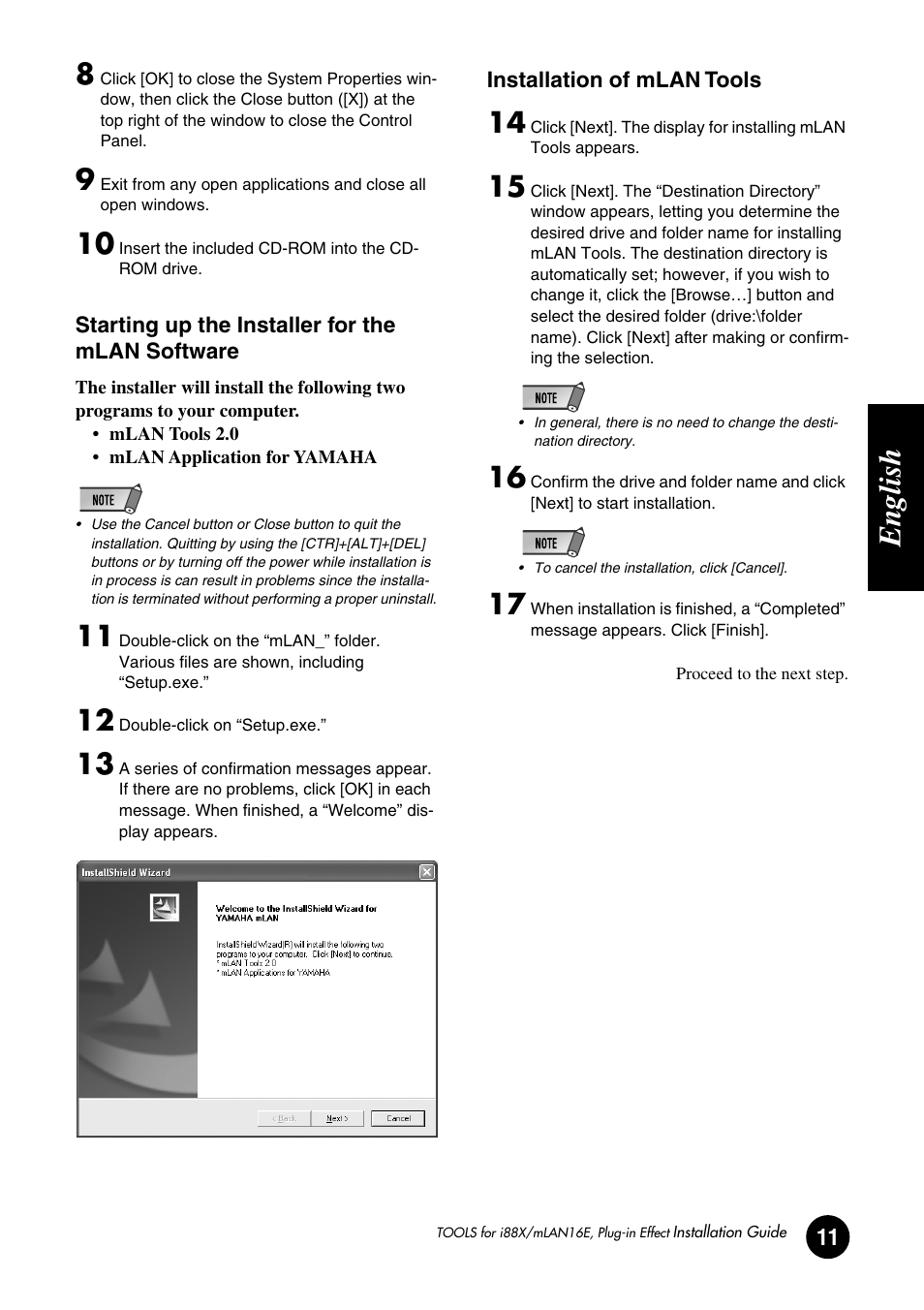 English | Yamaha Plug-in Effect mLAN16E User Manual | Page 11 / 126