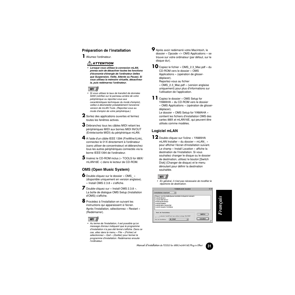 Français | Yamaha Plug-in Effect mLAN16E User Manual | Page 111 / 126